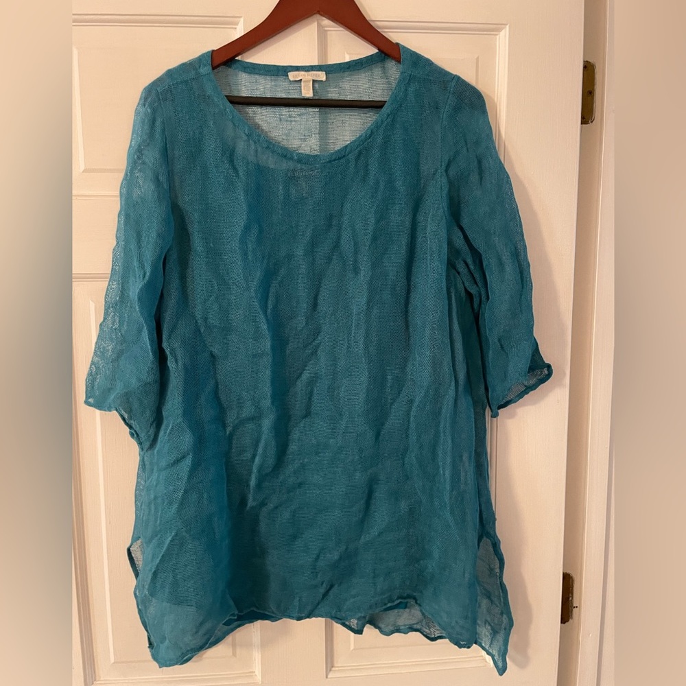 Eileen fisher women’s large teal tank top and pullover